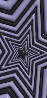 Dark purple star pattern wallpaper with black grooves.