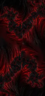 Red and black abstract wallpaper with swirling patterns.