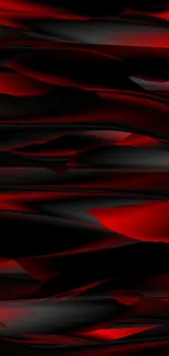 Red and black abstract wallpaper with dynamic shapes.