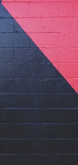 Red and black brick wall mobile wallpaper.