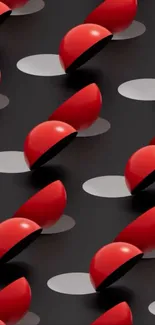 Red spheres on a black background pattern
