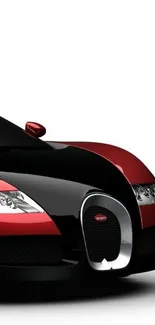 Sleek red and black luxury sports car with a shiny finish.