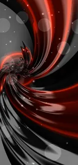 Dynamic red and black swirl abstract mobile wallpaper.