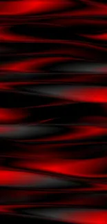 Abstract red and black waves design on mobile wallpaper.