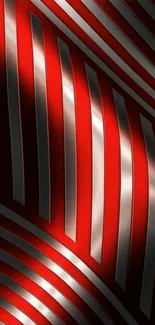 Red and silver abstract mobile wallpaper with sleek, metallic patterns.