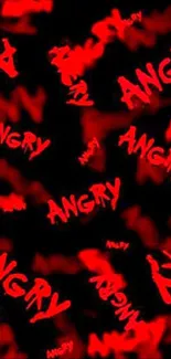 Red and black wallpaper with bold 'ANGRY' text design.