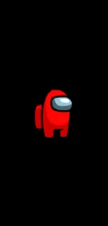 Red astronaut character on black background mobile wallpaper.