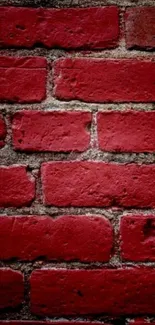 Vivid red brick wall texture for mobile wallpaper.