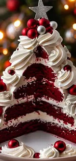 Red Cake Christmas Decoration Live Wallpaper