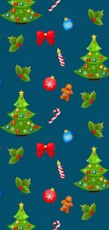 Red Christmas Decoration Christmas Tree Live Wallpaper