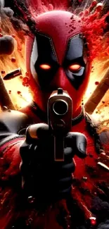 Red Deadpool Fictional Character Live Wallpaper