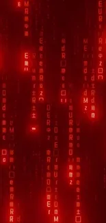 Red digital matrix wallpaper with glowing code symbols and tech-inspired theme.