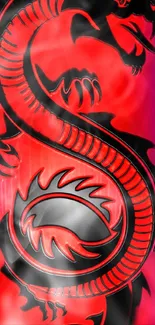 Red dragon mobile wallpaper with vibrant design.