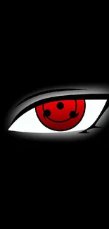 Anime red eye on black background wallpaper.