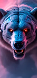 Red Eyed Neon Bear  Live Wallpaper