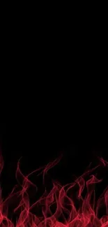 Vibrant red flames against a black background wallpaper.