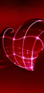 Red glowing heart wallpaper for mobile devices.