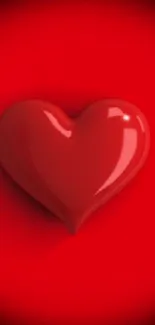 Red heart shape on bright red background.