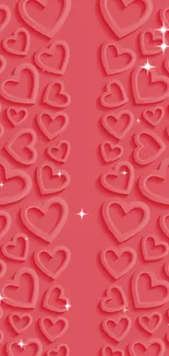 Red heart pattern wallpaper for mobile background.