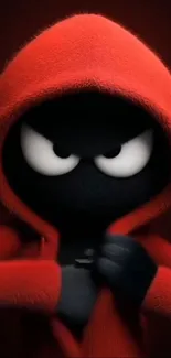 Cartoon character in red hood, animated style, mobile wallpaper.