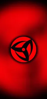 Striking red ninja eye wallpaper design.