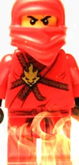 Red LEGO ninja figure with fierce expression.