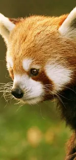 Close-up of a red panda in a natural setting.