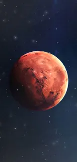 Stunning Mars wallpaper featuring the red planet against a dark space background.