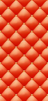 Luxurious red quilted pattern wallpaper with golden accents for mobile phone.