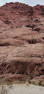 Red rock landscape with rugged textures.