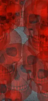 Red skulls wallpaper with an artistic and edgy design for mobile phones.