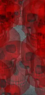 Red skull pattern mobile wallpaper with gothic design.