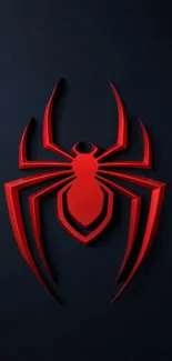 Red spider emblem on a dark background mobile wallpaper.