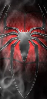 Red and black spider emblem wallpaper.