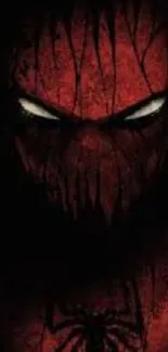 Dark red spider mask mobile wallpaper design.