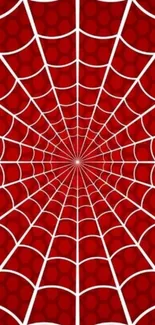 Red web pattern mobile wallpaper with white lines.