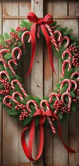 Red Wreath Christmas Decoration Live Wallpaper