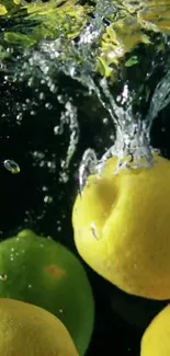 Refreshing citrus splash with lemons and water motion.