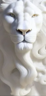 Ivory white lion sculpture wallpaper on mobile.