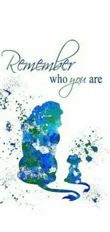 Inspirational lion art with "Remember who you are" quote.