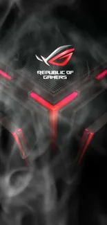 Republic of Gamers logo with smoke effect.