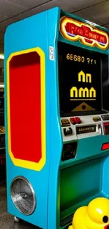 Vibrant retro arcade machine with nostalgic design.