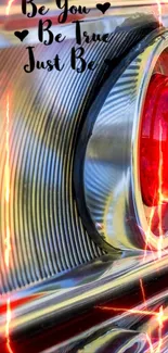 Close-up of a retro car's tail light with vibrant colors and sleek design.