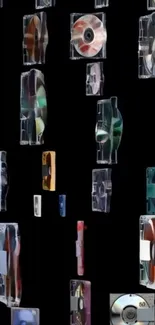 Floating retro cassette tapes wallpaper for mobile.