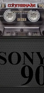 Retro cassette tape with vintage design elements, featuring Sony branding.