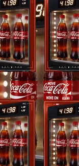 Vintage Coca-Cola vending machine with bottles.