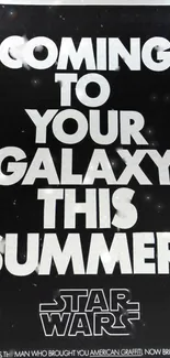 Retro galaxy theme with classic sci-fi typography on a black background.