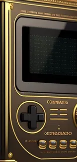 Gold and black retro gaming console design wallpaper.