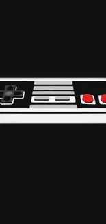 A retro gaming controller artwork on a dark background.