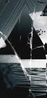 Vintage geometric wallpaper with cracked design.